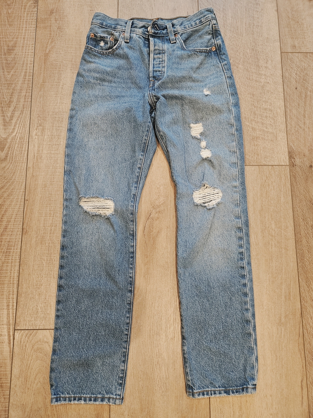 Levi's 501 Original Fit Distressed Button Fly Jeans W25 L30 High Rise